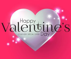 Gray heart with valentines special offer vector