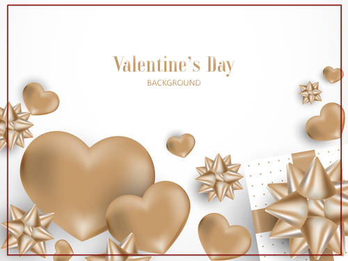 Gray valentines day decor with white background vector
