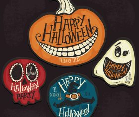 Halloween logos with sign design vectors 01