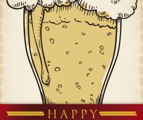 Happy beer day design vector material 01