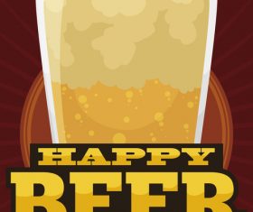 Happy beer day design vector material 03