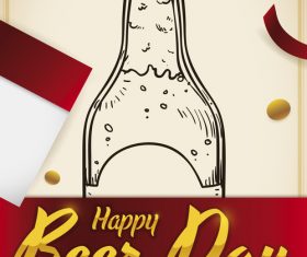 Happy beer day design vector material 05