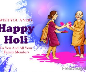 Happy holi festival design vectors material 01