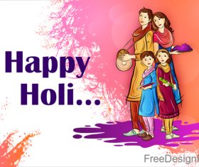 Happy holi festival design vectors material 02