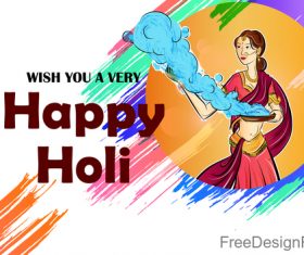 Happy holi festival design vectors material 03