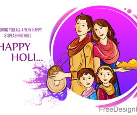 Happy holi festival design vectors material 05