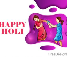 Happy holi festival design vectors material 07