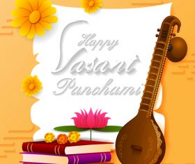 Happy vasant panchami festival design vector 03