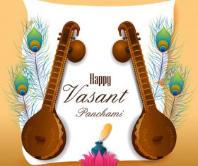 Happy vasant panchami festival design vector 05