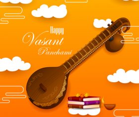 Happy vasant panchami festival design vector 07