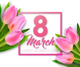 Happy women day background with lily flower vector