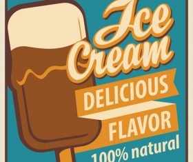 Ice cream discount poster vector 02