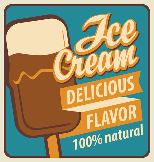 Ice cream discount poster vector 02