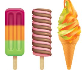 Ice cream mix vector illustration set 01