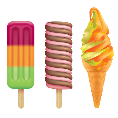 Ice cream mix vector illustration set 01