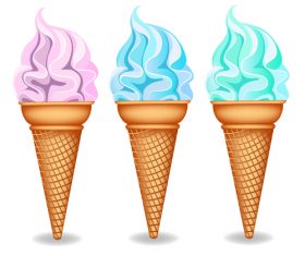 Ice cream mix vector illustration set 02