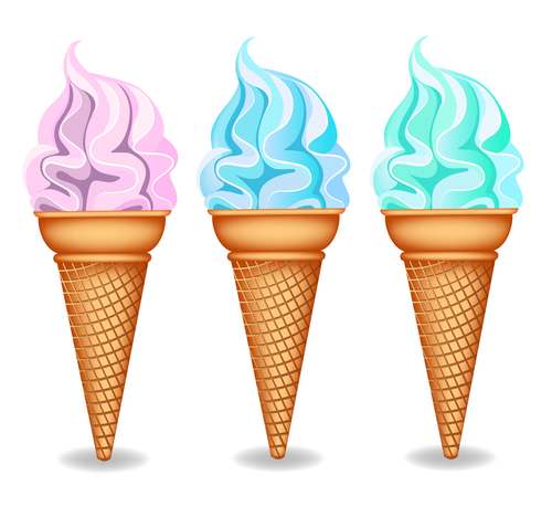 Ice cream mix vector illustration set 02