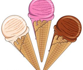 Ice cream mix vector illustration set 03