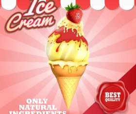 Ice cream vintage background vector