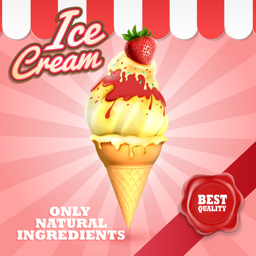 Ice cream vintage background vector