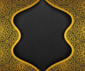 Islam golden decor background vectors set 04