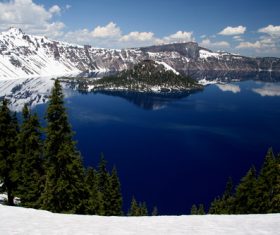 Lake nature landscape mountain forest Stock Photo 02