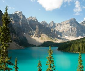 Lake nature landscape mountain forest Stock Photo 07