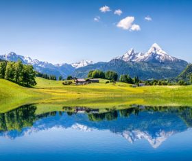Lake nature landscape mountain forest Stock Photo 09