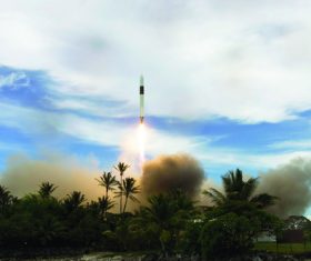 Launched rocket Stock Photo 03