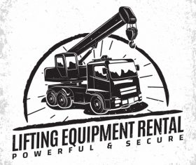 Lifting equipment emblem vintage vector 05