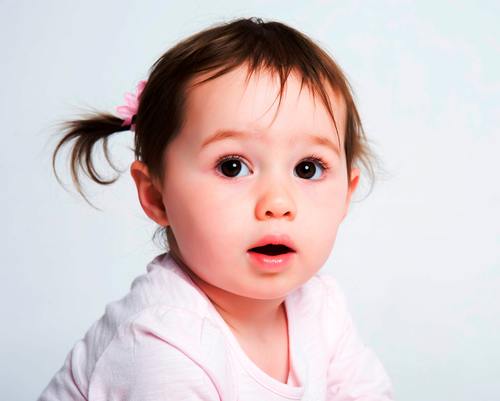 Little girl with big eyes Stock Photo
