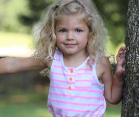 Lively cute little girl Stock Photo 01