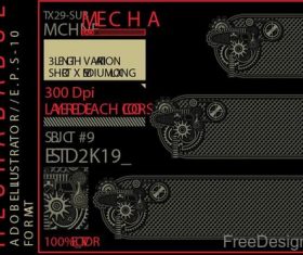 Mechabadge gear frame vector design 02