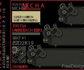 Mechabadge gear frame vector design 10