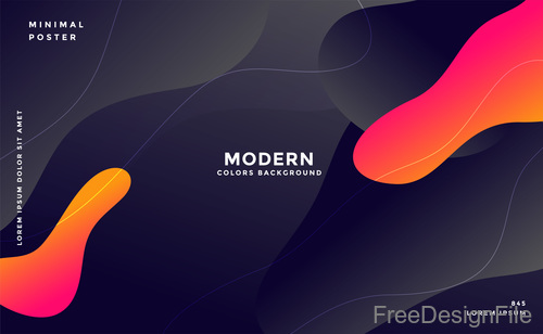 Minimal poster modern colors background vector
