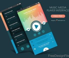 Music Media Player Interface PSD Template