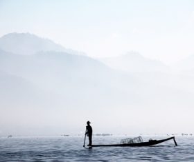 Myanmar Inle Lake Fishermen Stock Photo