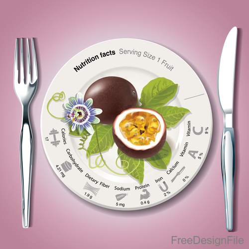 New Nutrition facts in passion fruit vector
