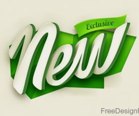 New green label design vector