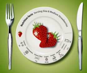 Nutrition facts Strawberry vector