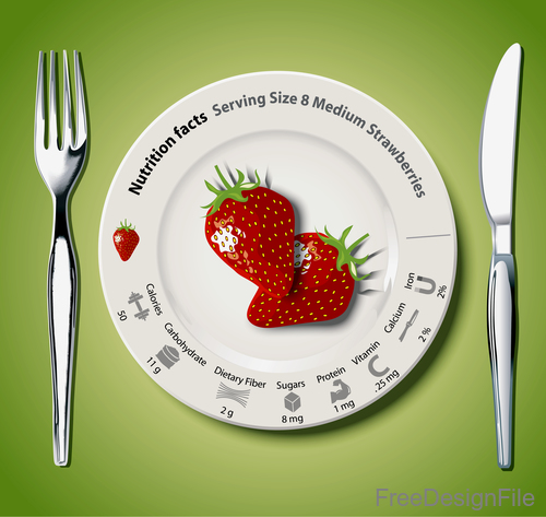 Nutrition facts Strawberry vector