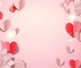 Ornate valentines day card pink vectors 03