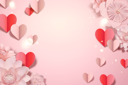 Ornate valentines day card pink vectors 03