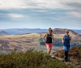 Outdoor fitness running woman Stock Photo