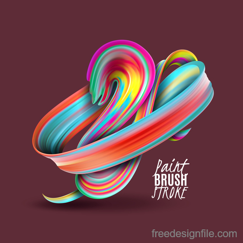 Paint brush stroke with brown background vector