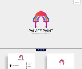 Palace paint logo and business card template vector 01