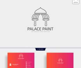 Palace paint logo and business card template vector 02