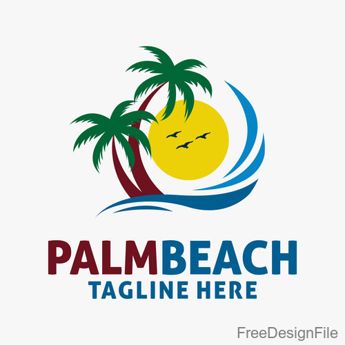 Palm beach logo design vectors