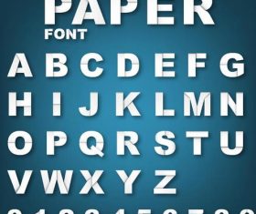 Paper white alphabet font vector