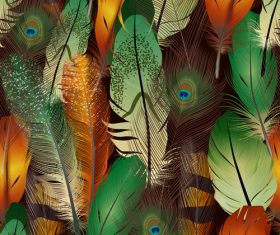 Peacock feather art background vector